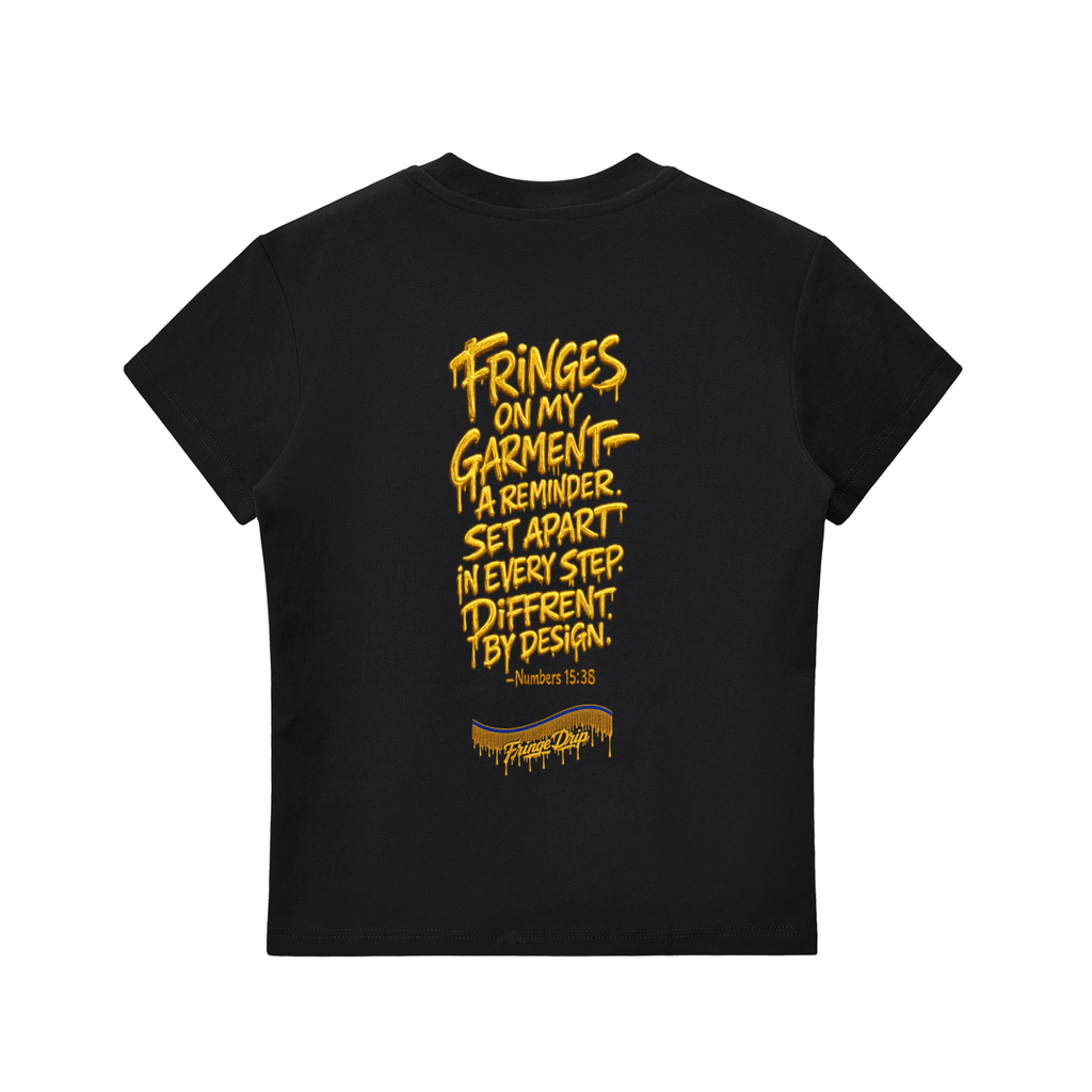 "Women's Fringe Drip Signature Tee" Essential Bodycon Crewneck T-Shirt