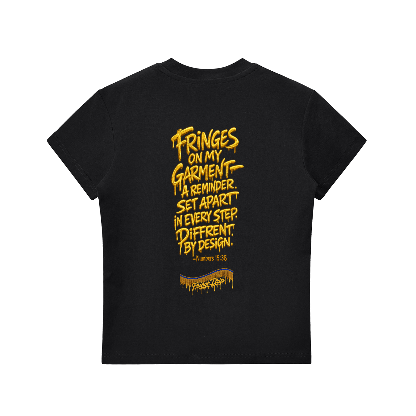 "Women's Fringe Drip Signature Tee" Essential Bodycon Crewneck T-Shirt