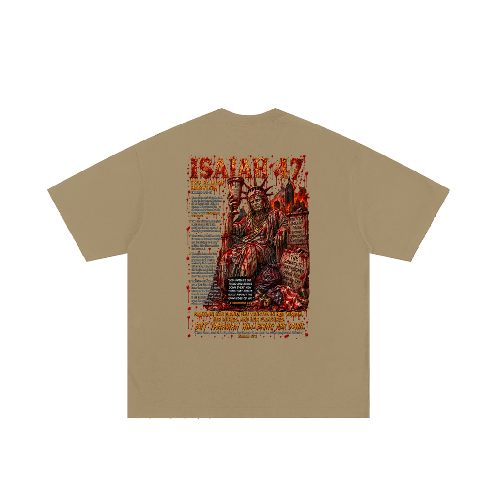 "Mawawath La Babal Tee" Heavyweight Hand-frayed T-Shirt