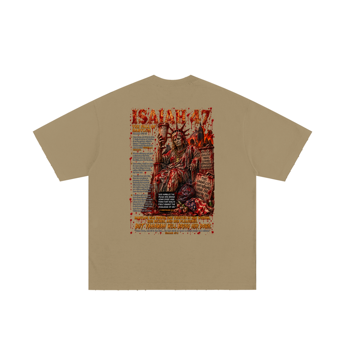 "Mawawath La Babal Tee" Heavyweight Hand-frayed T-Shirt