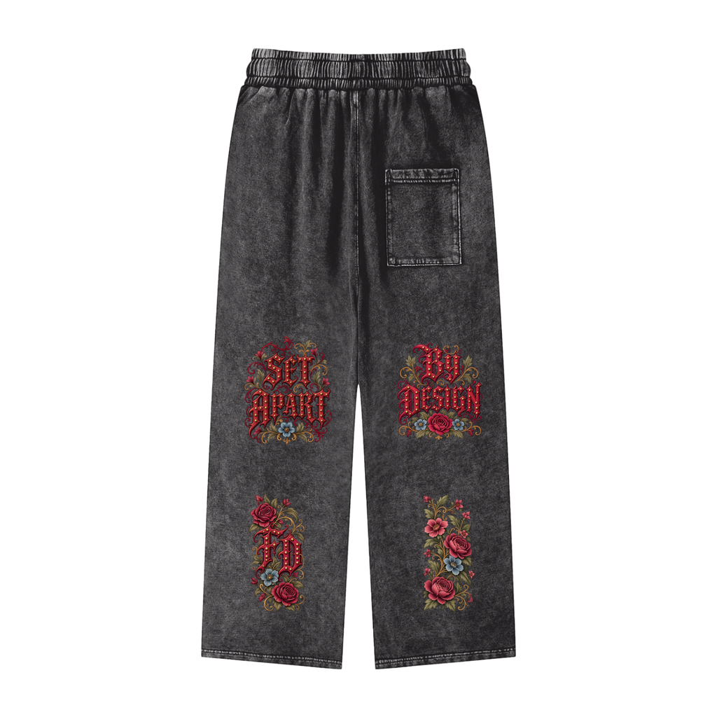 "Fringe Drip Gothic" Snow Washed Straight Leg Pants
