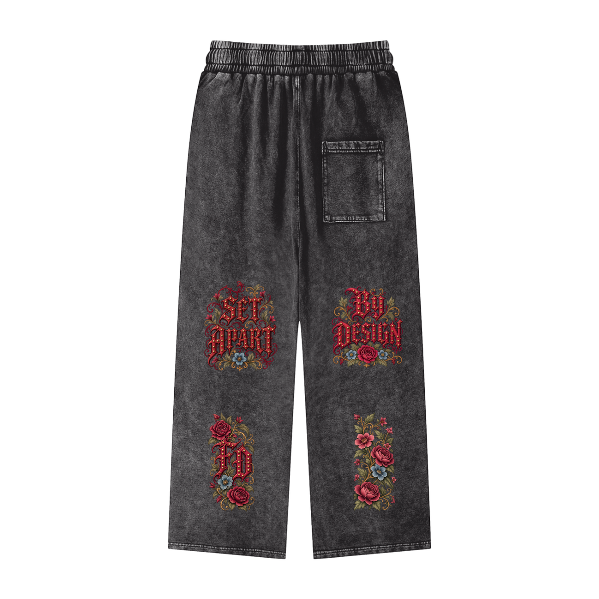 "Fringe Drip Gothic" Snow Washed Straight Leg Pants