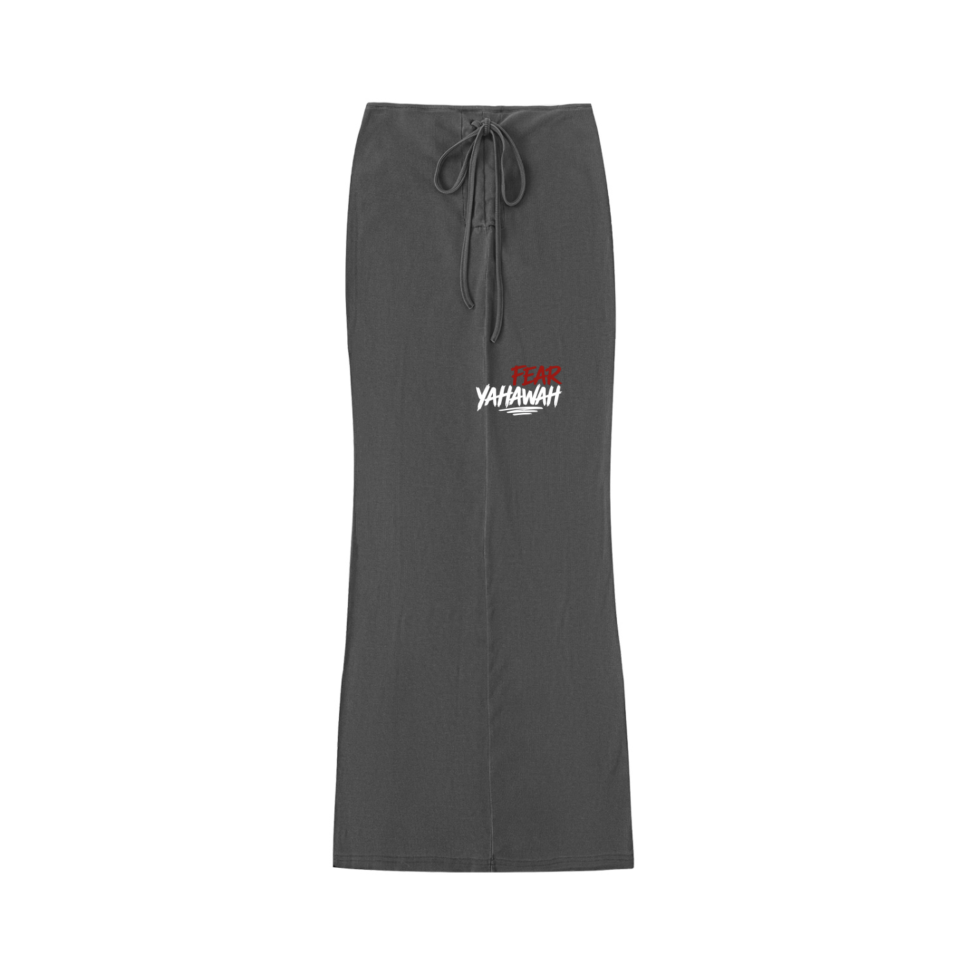 "Fear Yahawah Skirt" Dyed Washed Drawstring Maxi Skirt