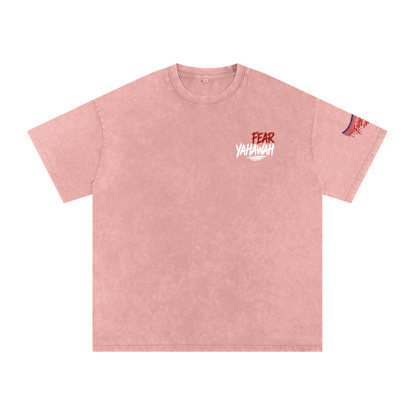 "Ahchyam Fear Yahawah Tee" Snow Washed Oversized Cotton T-Shirt
