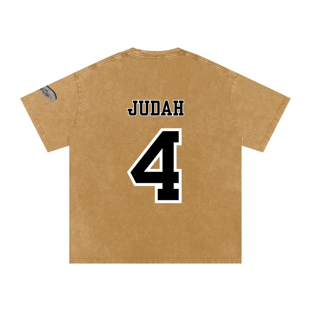 "Black Lion of Judah" Snow Washed Oversized Cotton T-Shirt