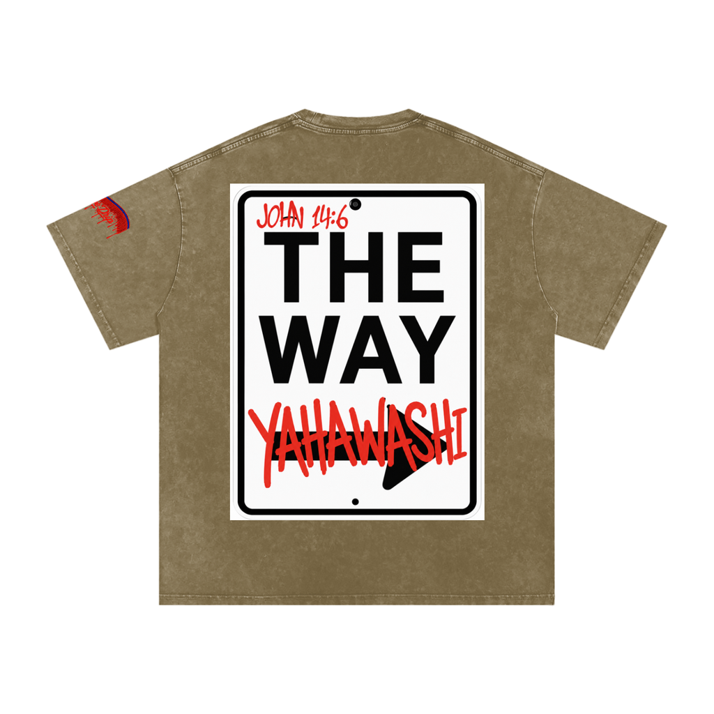 "The Way Tee" Snow Washed Oversized Cotton T-Shirt