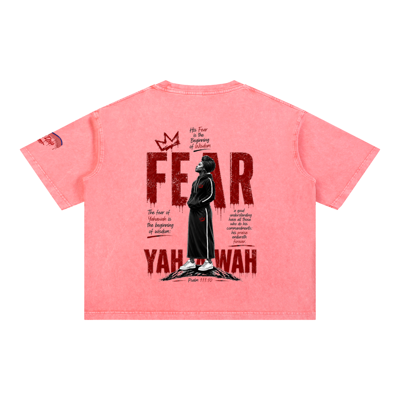 "Ahchyawath Fear Yahawah" Mineral Wash Boxy Cotton T-Shirt