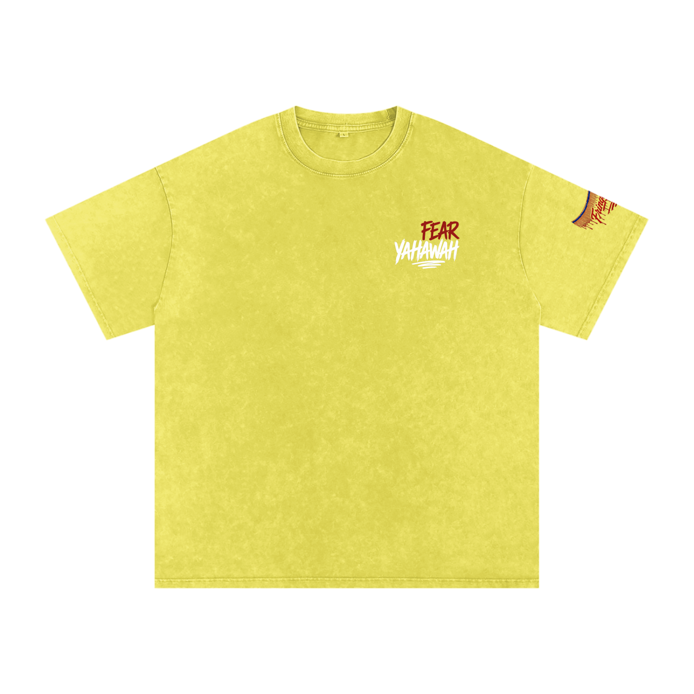 "Ahchyam Fear Yahawah Tee" Snow Washed Oversized Cotton T-Shirt