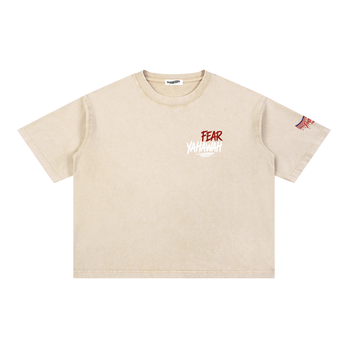 "Woman's Fear Yahawah" Mineral Wash Boxy Cotton T-Shirt