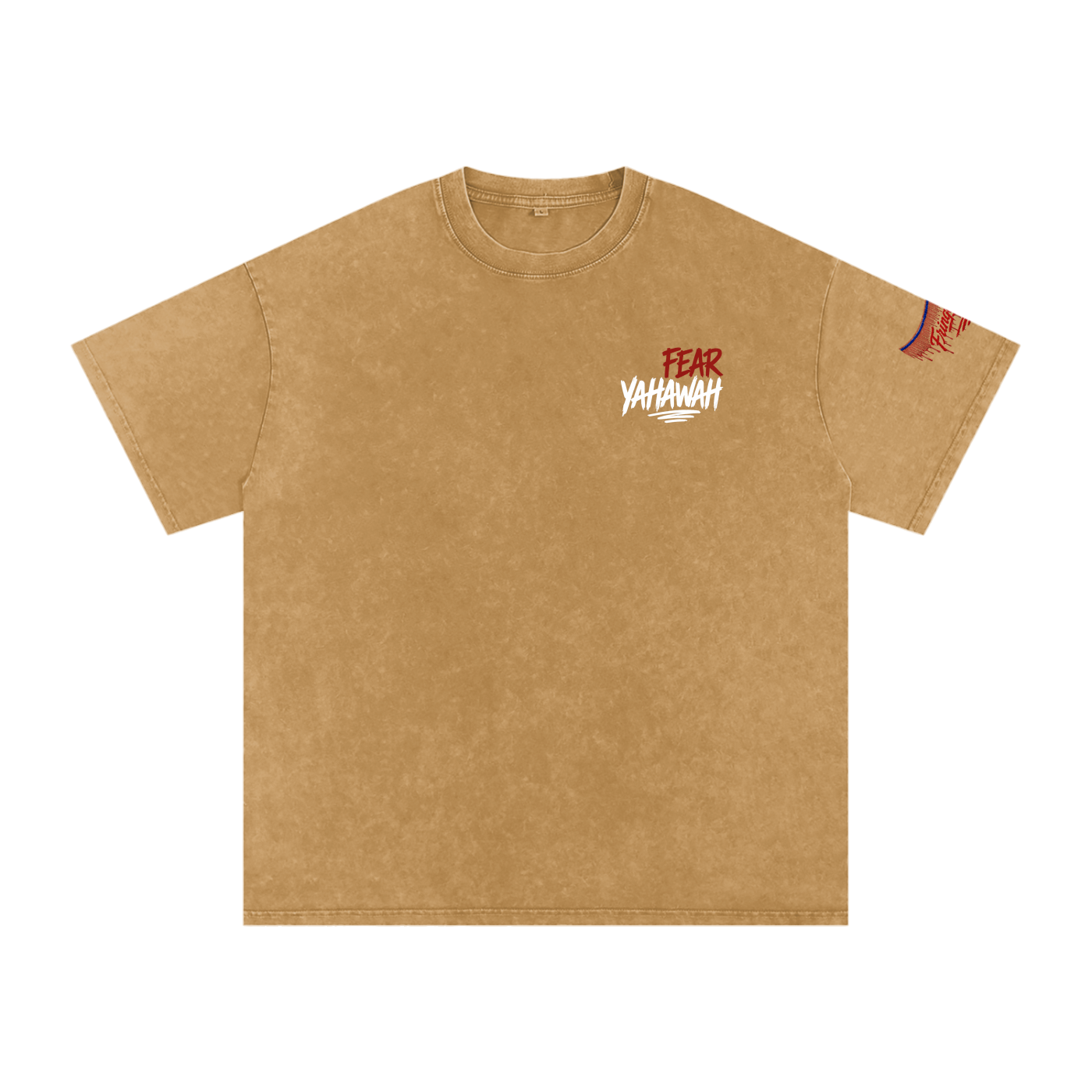 "Ahchyam Fear Yahawah Tee" Snow Washed Oversized Cotton T-Shirt
