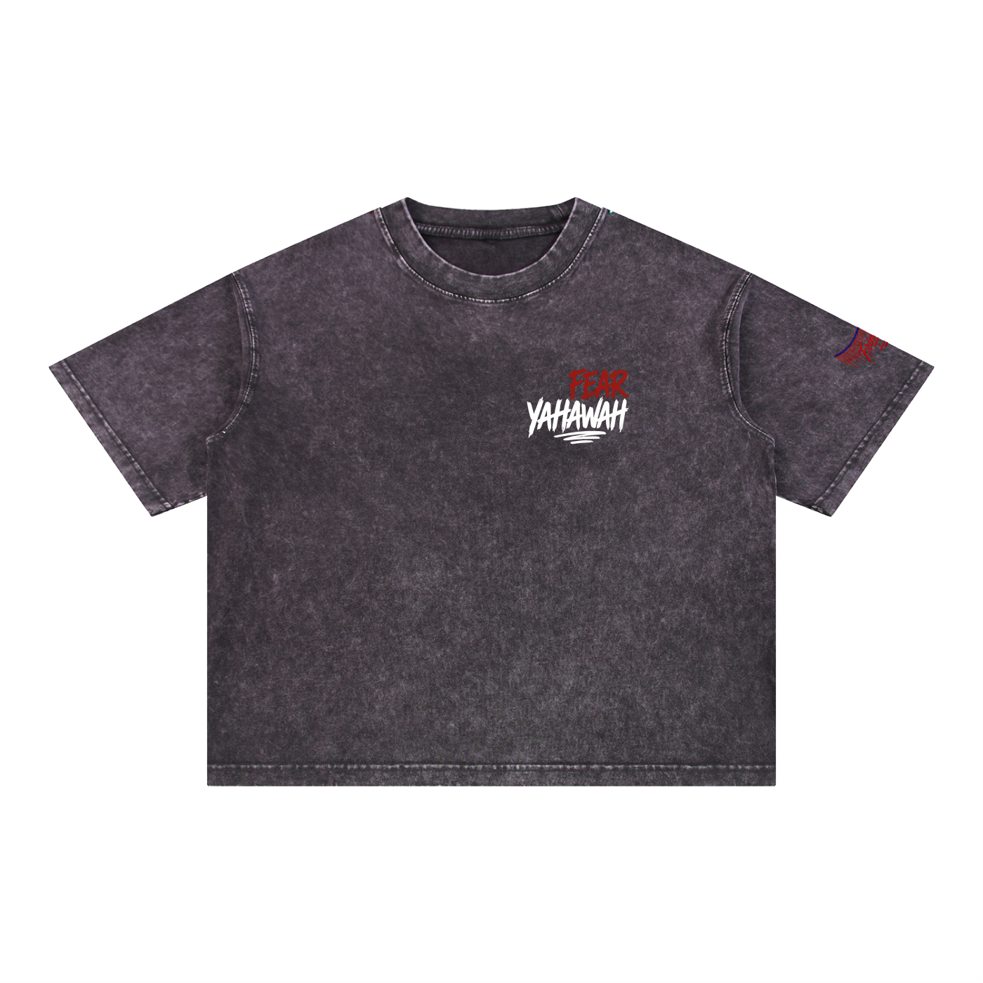 "Ahchyawath Fear Yahawah" Mineral Wash Boxy Cotton T-Shirt