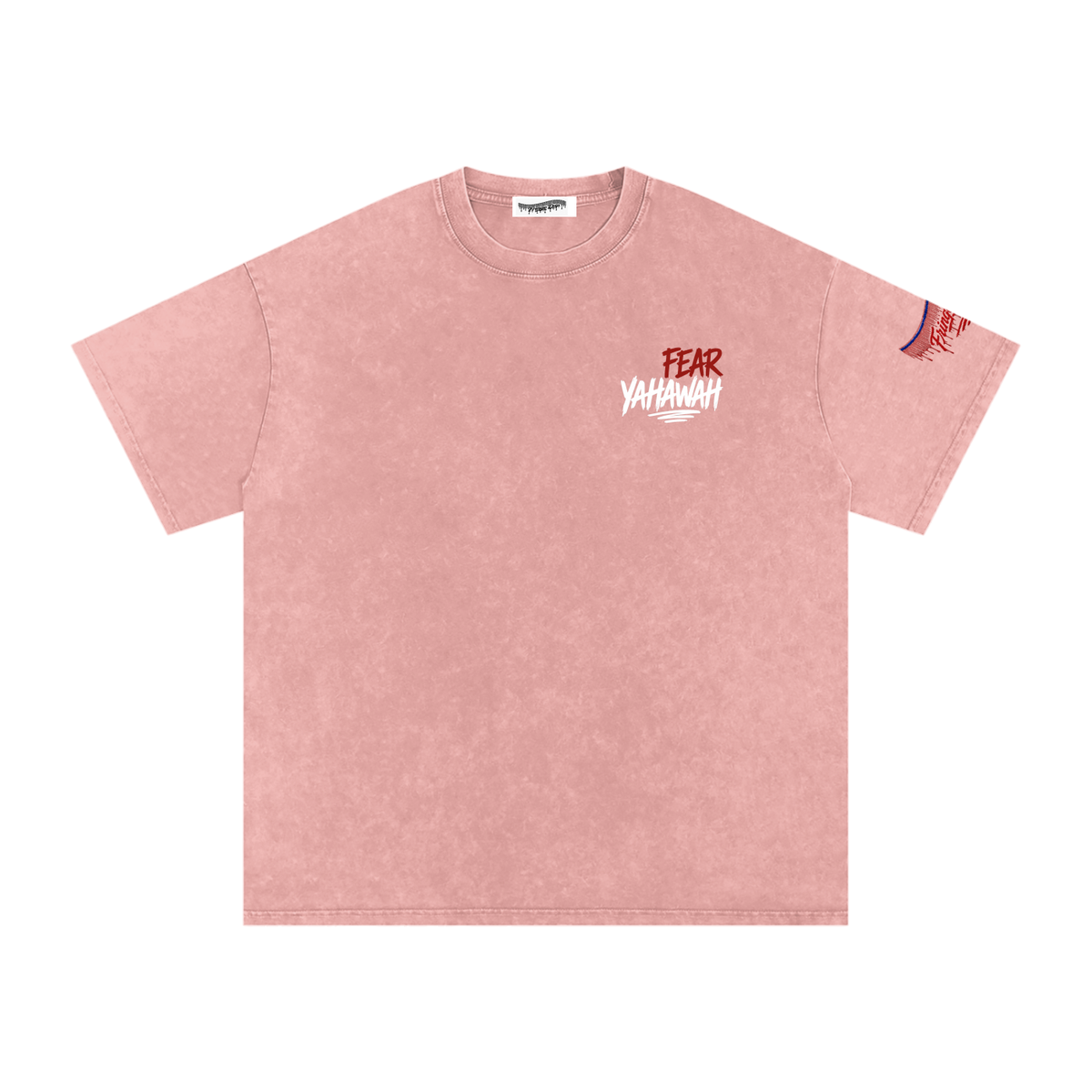 "Ahchyam Fear Yahawah Tee" Snow Washed Oversized Cotton T-Shirt