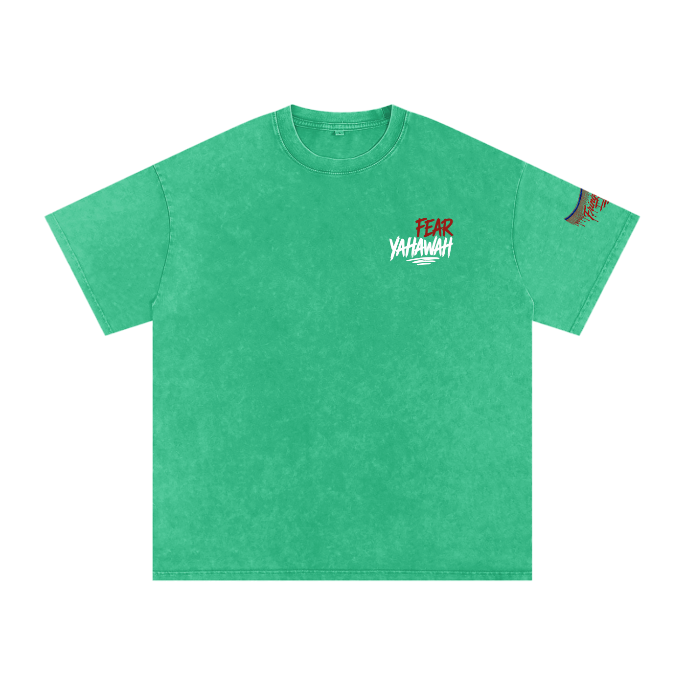 "Ahchyam Fear Yahawah Tee" Snow Washed Oversized Cotton T-Shirt