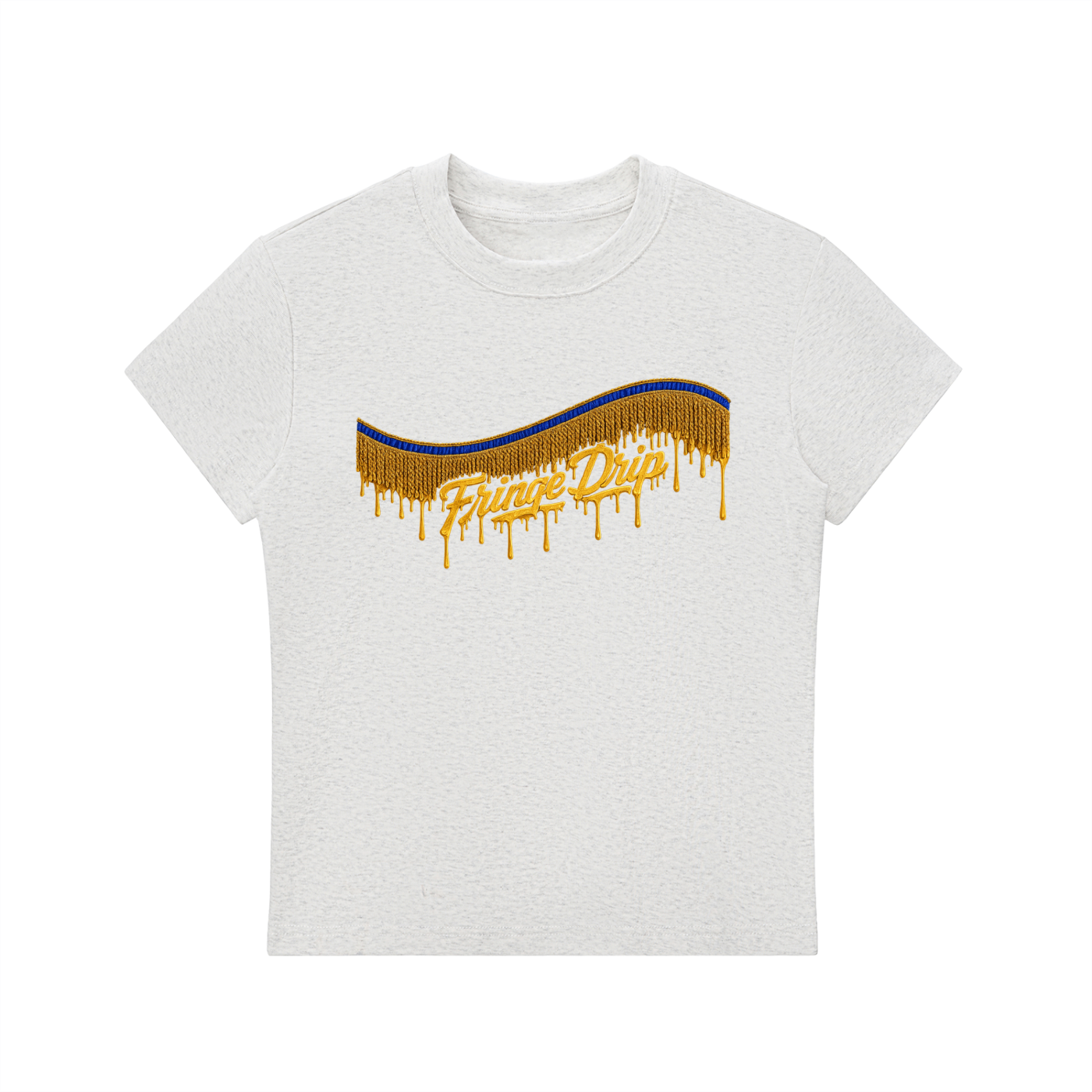 "Women's Fringe Drip Signature Tee" Essential Bodycon Crewneck T-Shirt