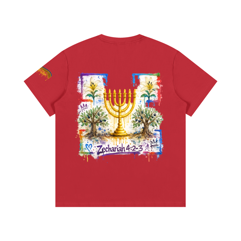 "Zechariah 4:2-3 Tee" Essential Cotton T-Shirt