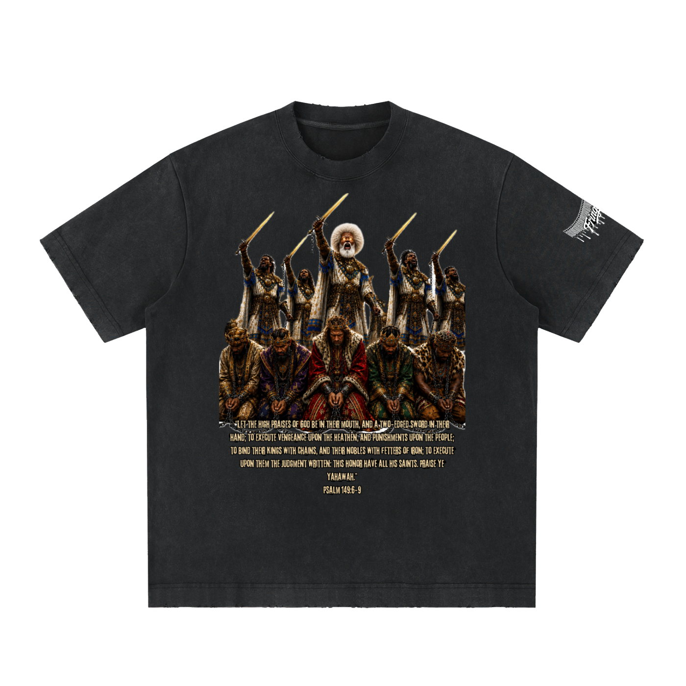 "Psalms 149" Heavyweight Vintage Washed Frayed T-Shirt
