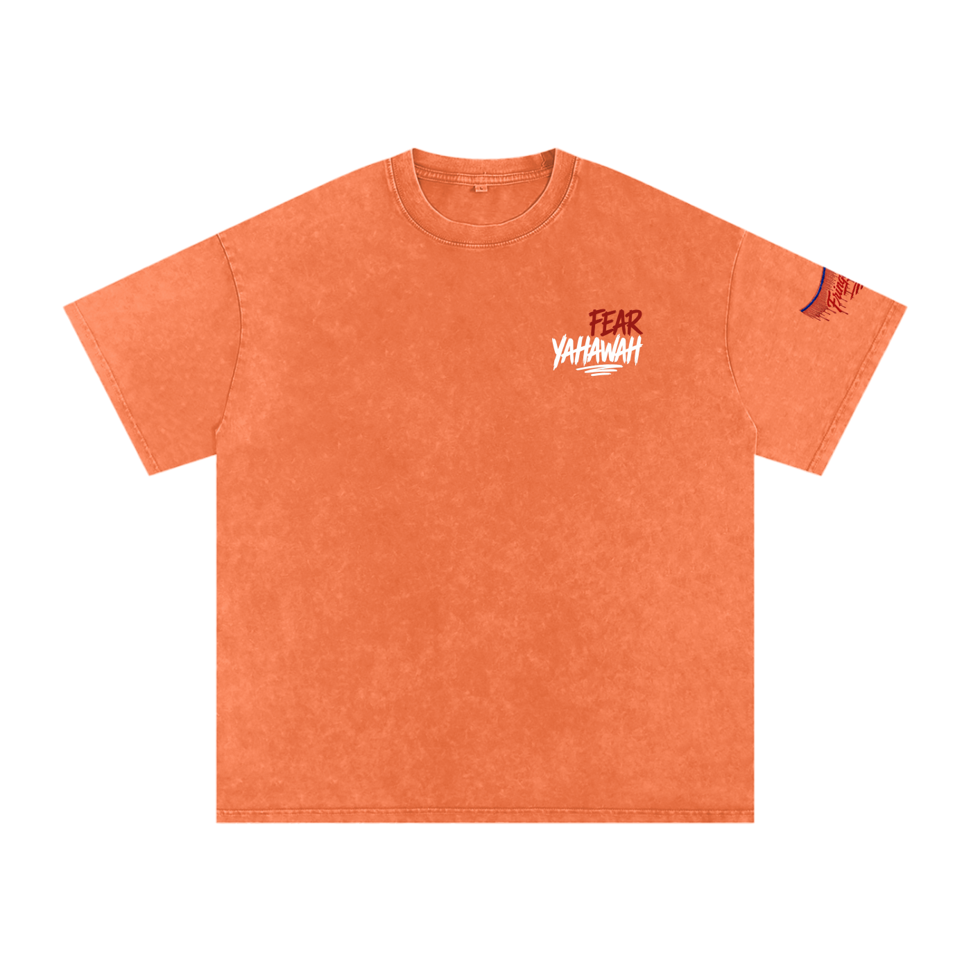 "Ahchyam Fear Yahawah Tee" Snow Washed Oversized Cotton T-Shirt