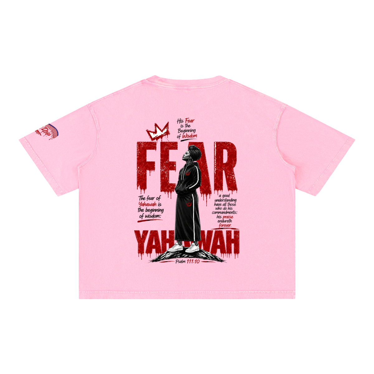 "Woman's Fear Yahawah" Mineral Wash Boxy Cotton T-Shirt