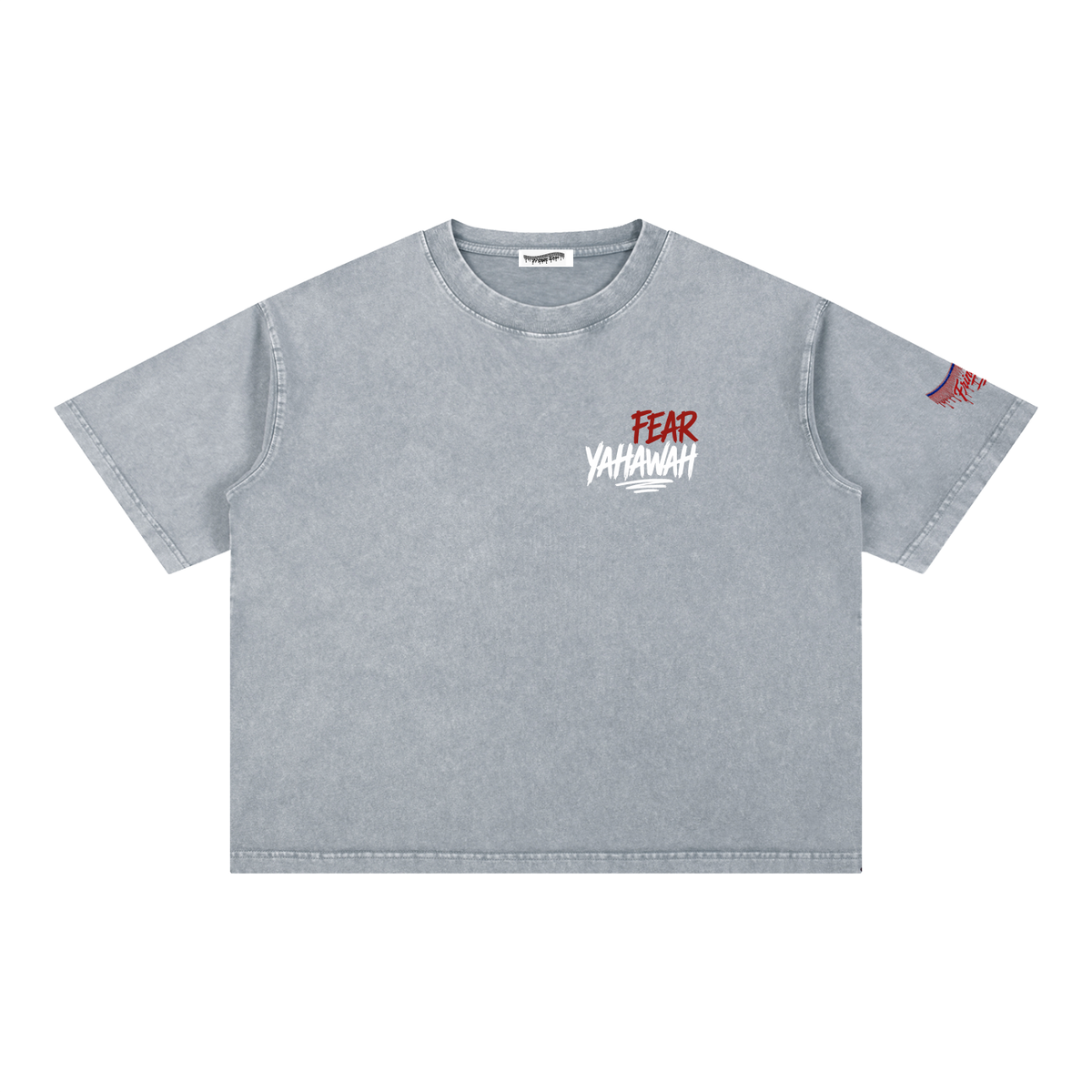 "Woman's Fear Yahawah" Mineral Wash Boxy Cotton T-Shirt
