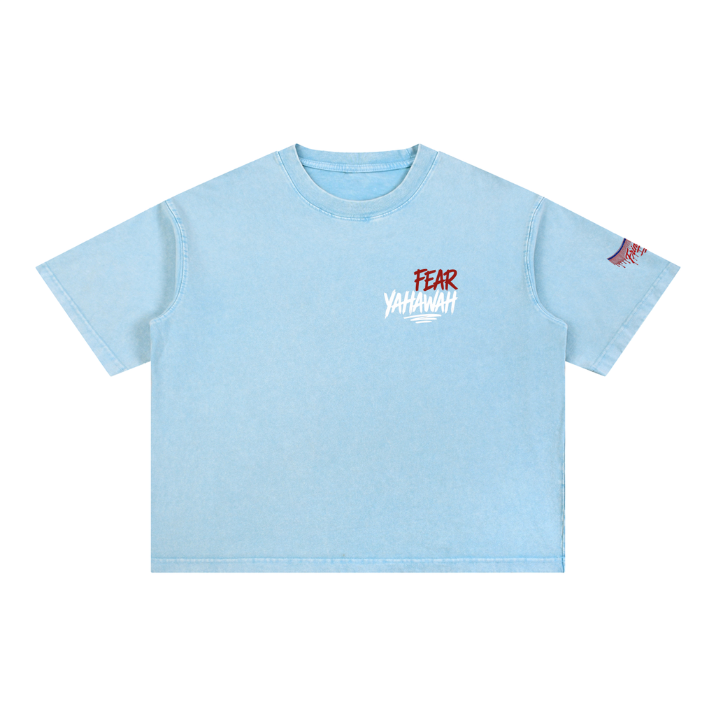 "Ahchyawath Fear Yahawah" Mineral Wash Boxy Cotton T-Shirt