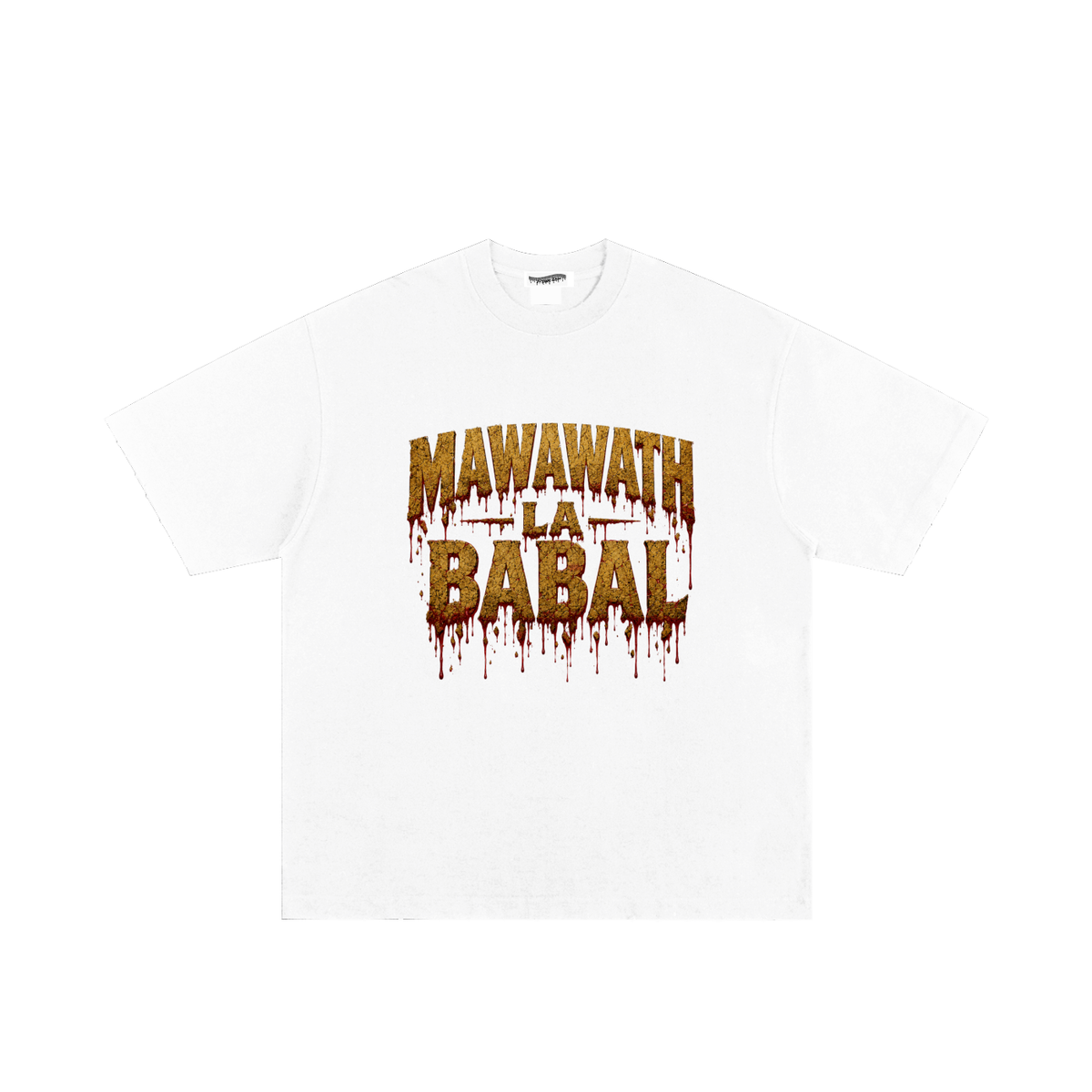 "Mawawath La Babal Tee" Heavyweight Hand-frayed T-Shirt
