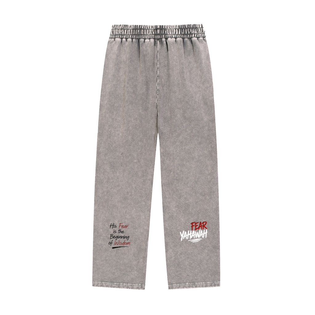 "Fear Yahawah Sweatpants" Snow Wash Heavyweight Sweatpants