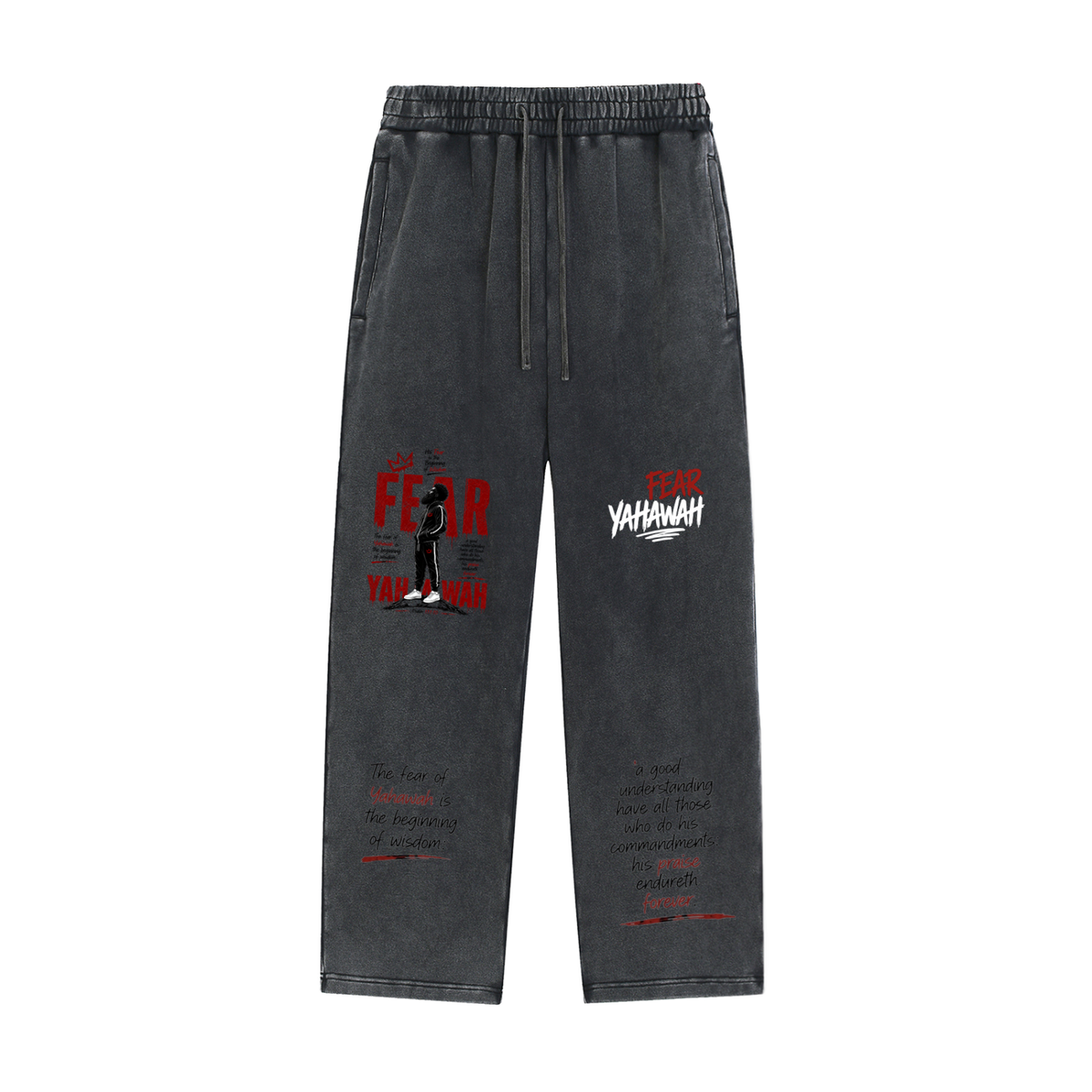 "Fear Yahawah Sweatpants" Snow Wash Heavyweight Sweatpants