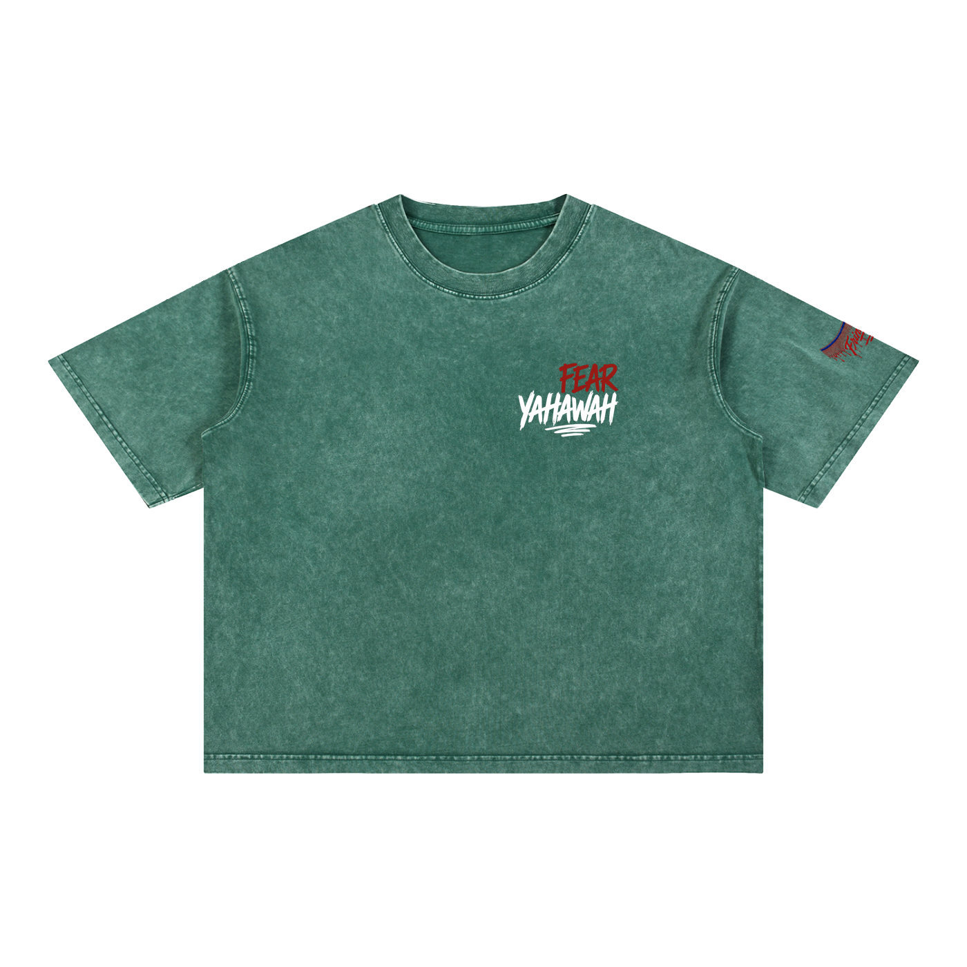 "Ahchyawath Fear Yahawah" Mineral Wash Boxy Cotton T-Shirt