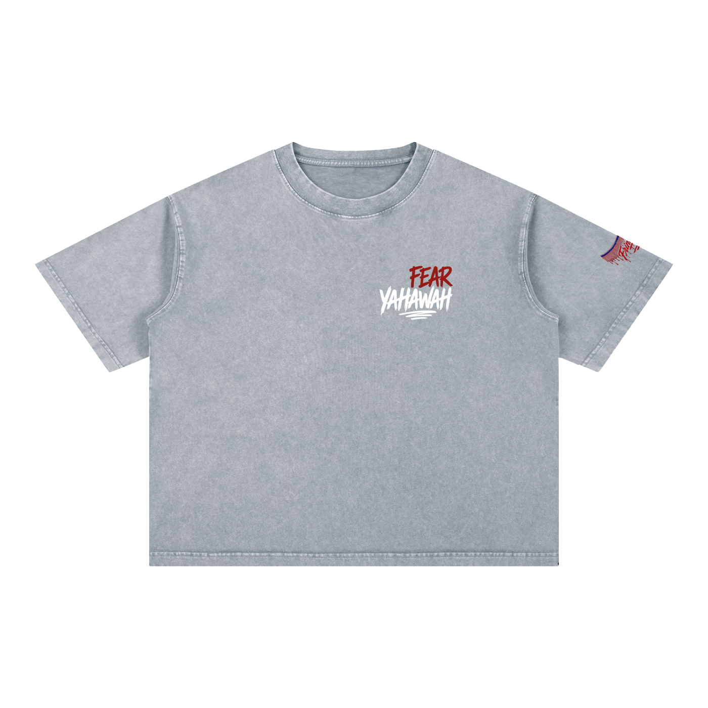 "Ahchyawath Fear Yahawah" Mineral Wash Boxy Cotton T-Shirt