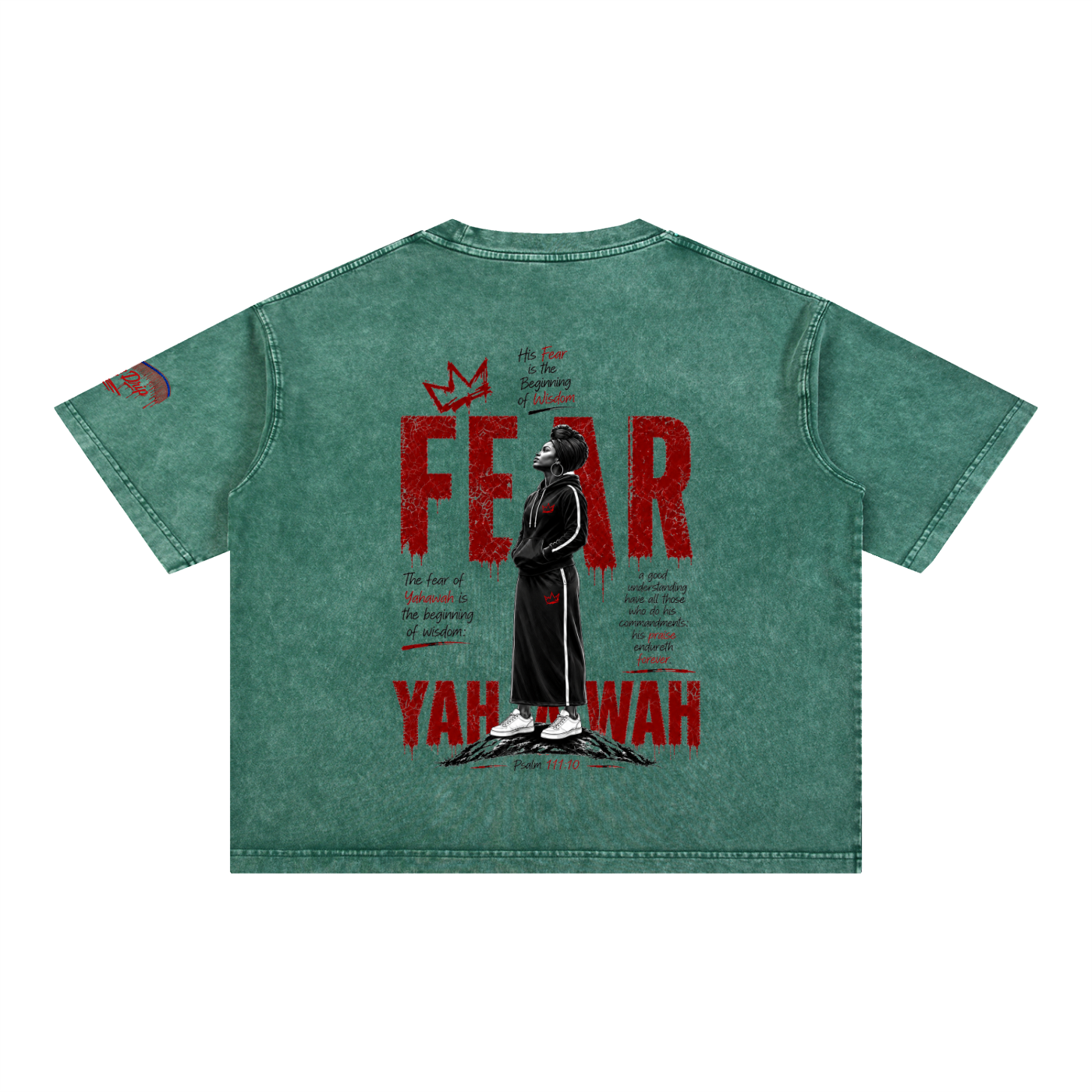 "Ahchyawath Fear Yahawah" Mineral Wash Boxy Cotton T-Shirt