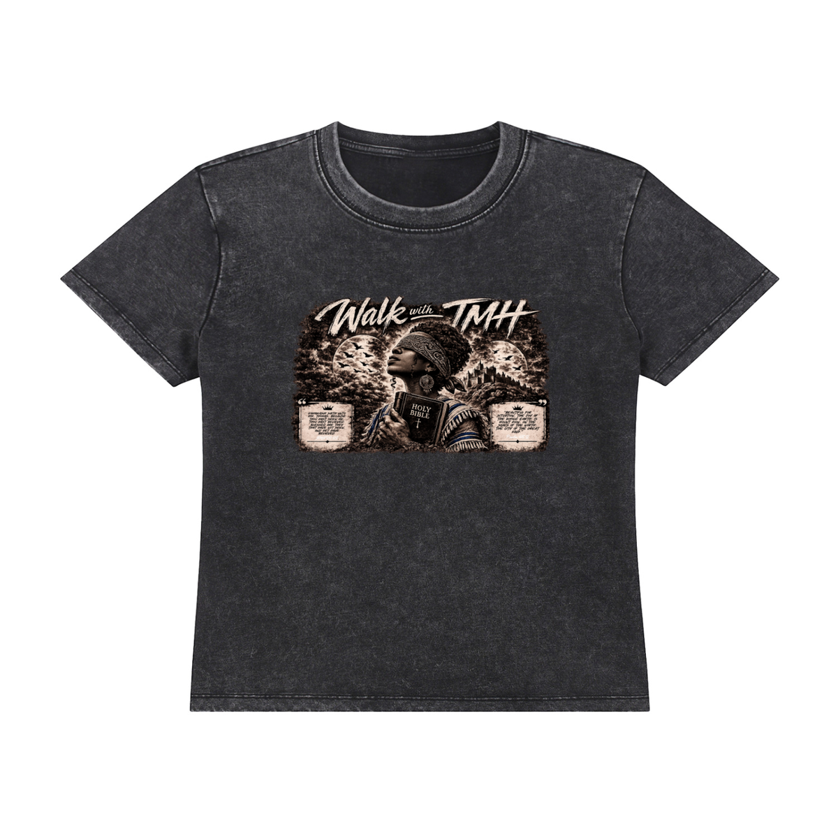 "Ahchyawath Walk With TMH" Vintage Wash Drop Shoulder T-shirt