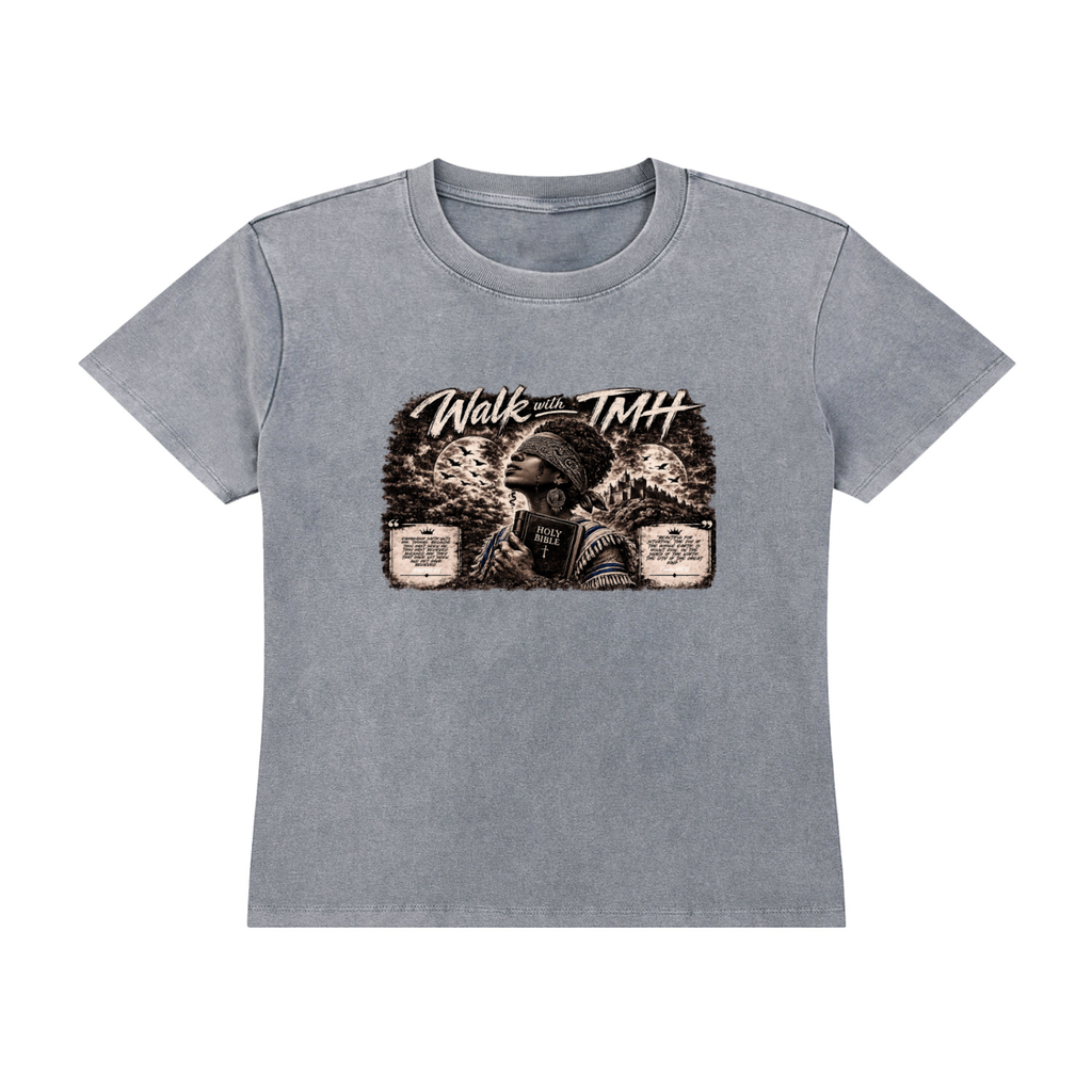 "Ahchyawath Walk With TMH" Vintage Wash Drop Shoulder T-shirt