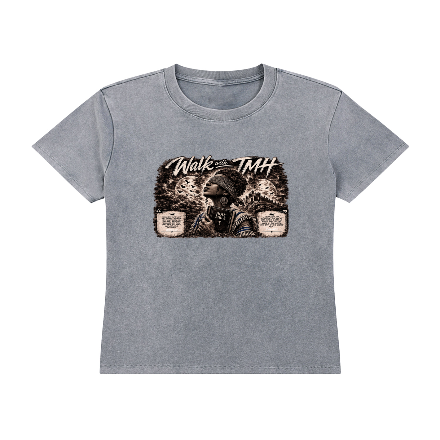 "Ahchyawath Walk With TMH" Vintage Wash Drop Shoulder T-shirt