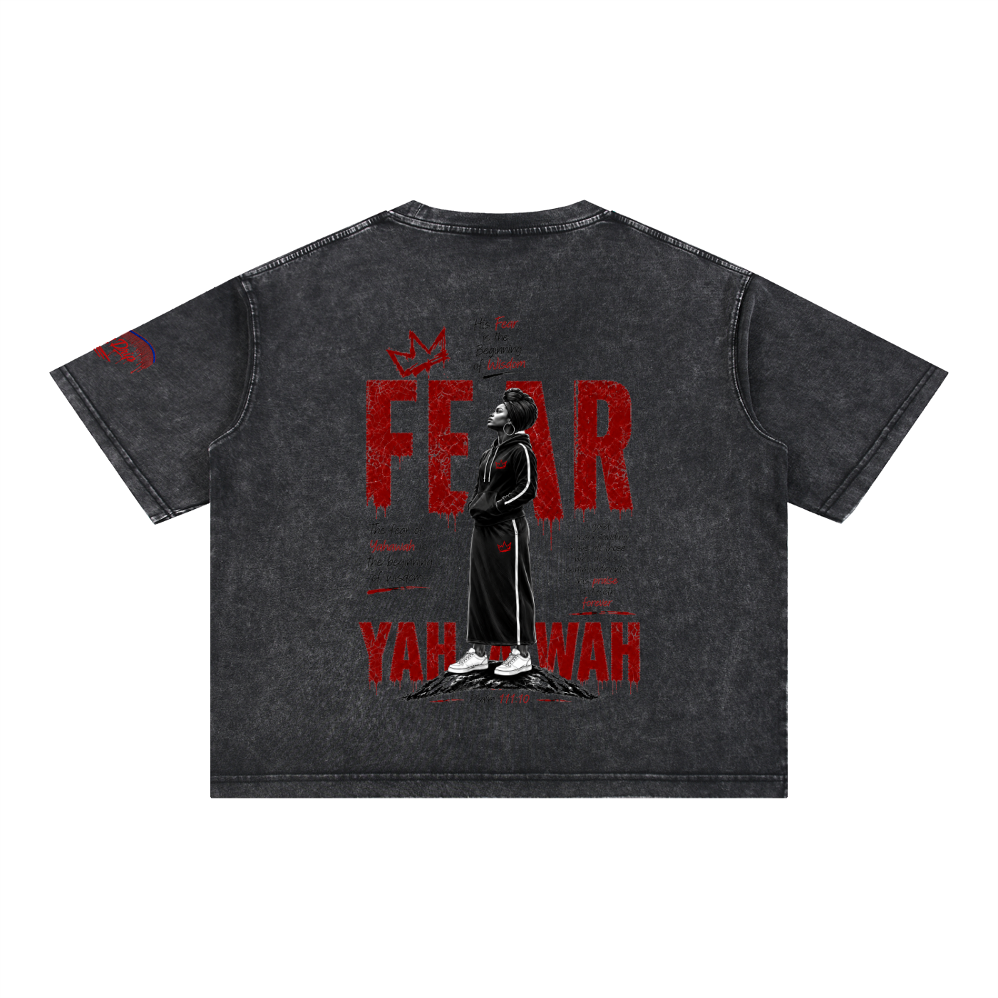 "Ahchyawath Fear Yahawah" Mineral Wash Boxy Cotton T-Shirt