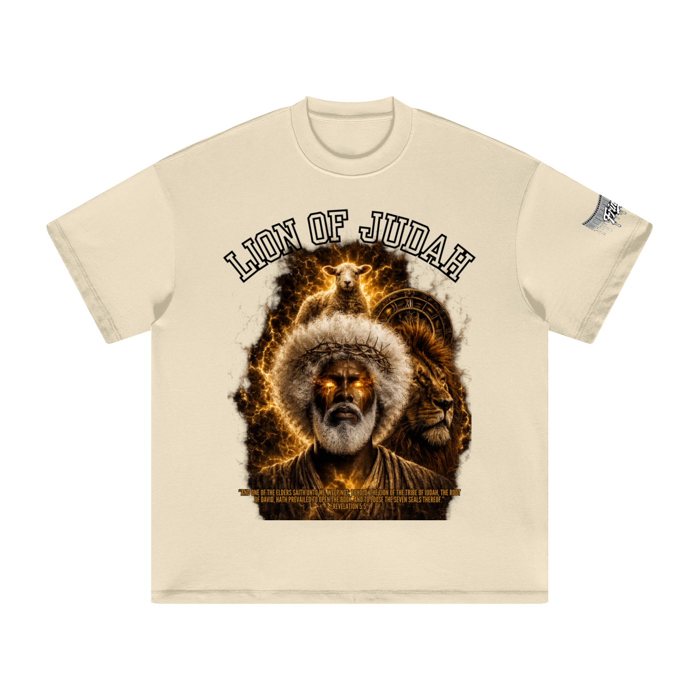 "White Lion of Judah" Heavyweight Earth Tone T-Shirt