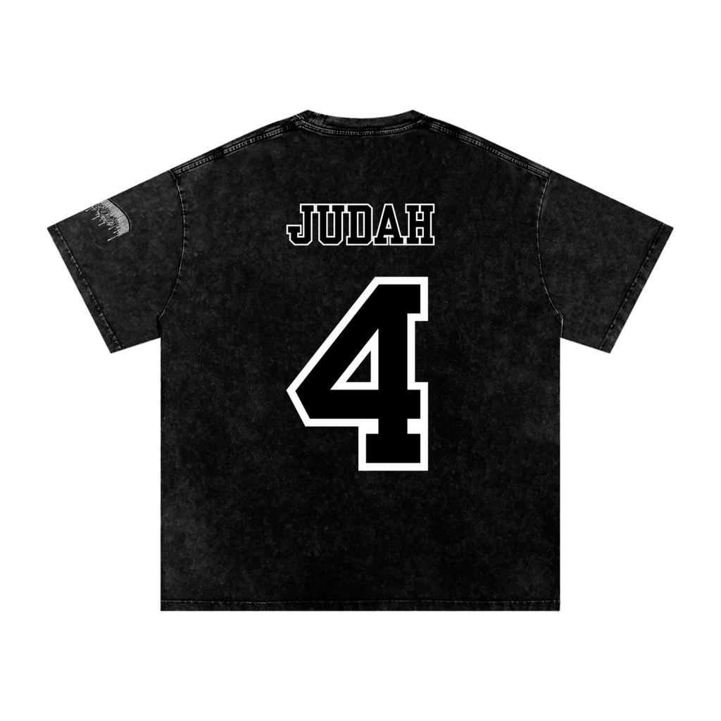 "Black Lion of Judah" Snow Washed Oversized Cotton T-Shirt