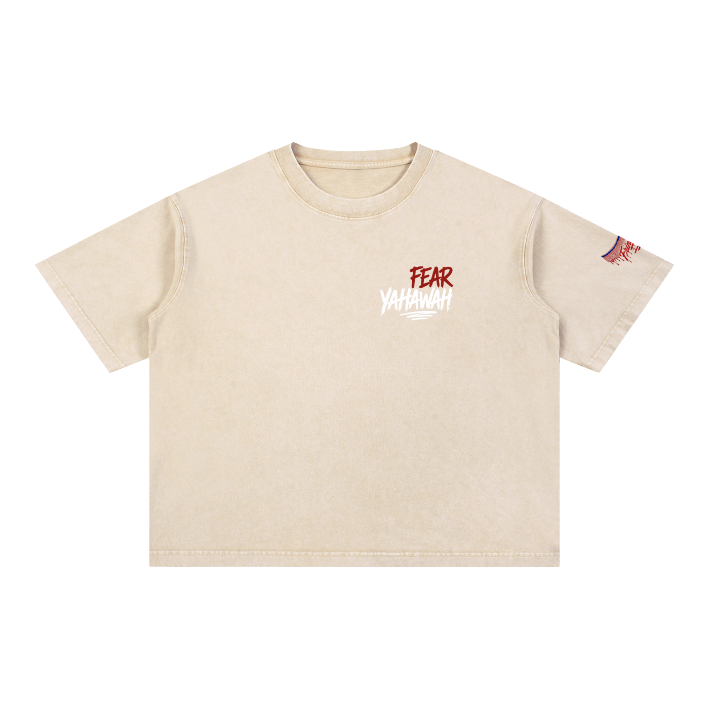 "Ahchyawath Fear Yahawah" Mineral Wash Boxy Cotton T-Shirt