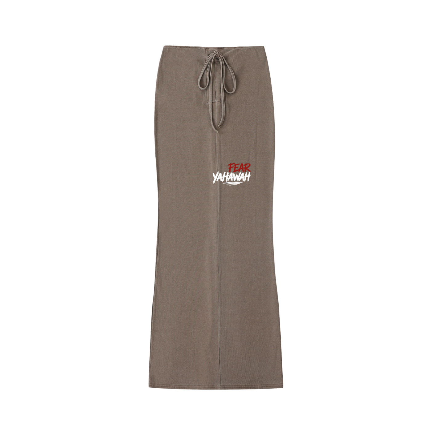 "Fear Yahawah Skirt" Dyed Washed Drawstring Maxi Skirt
