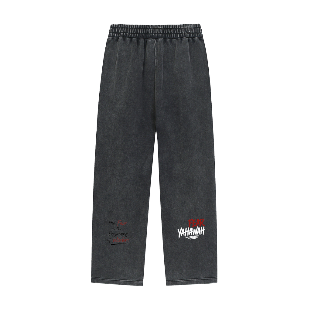 "Fear Yahawah Sweatpants" Snow Wash Heavyweight Sweatpants
