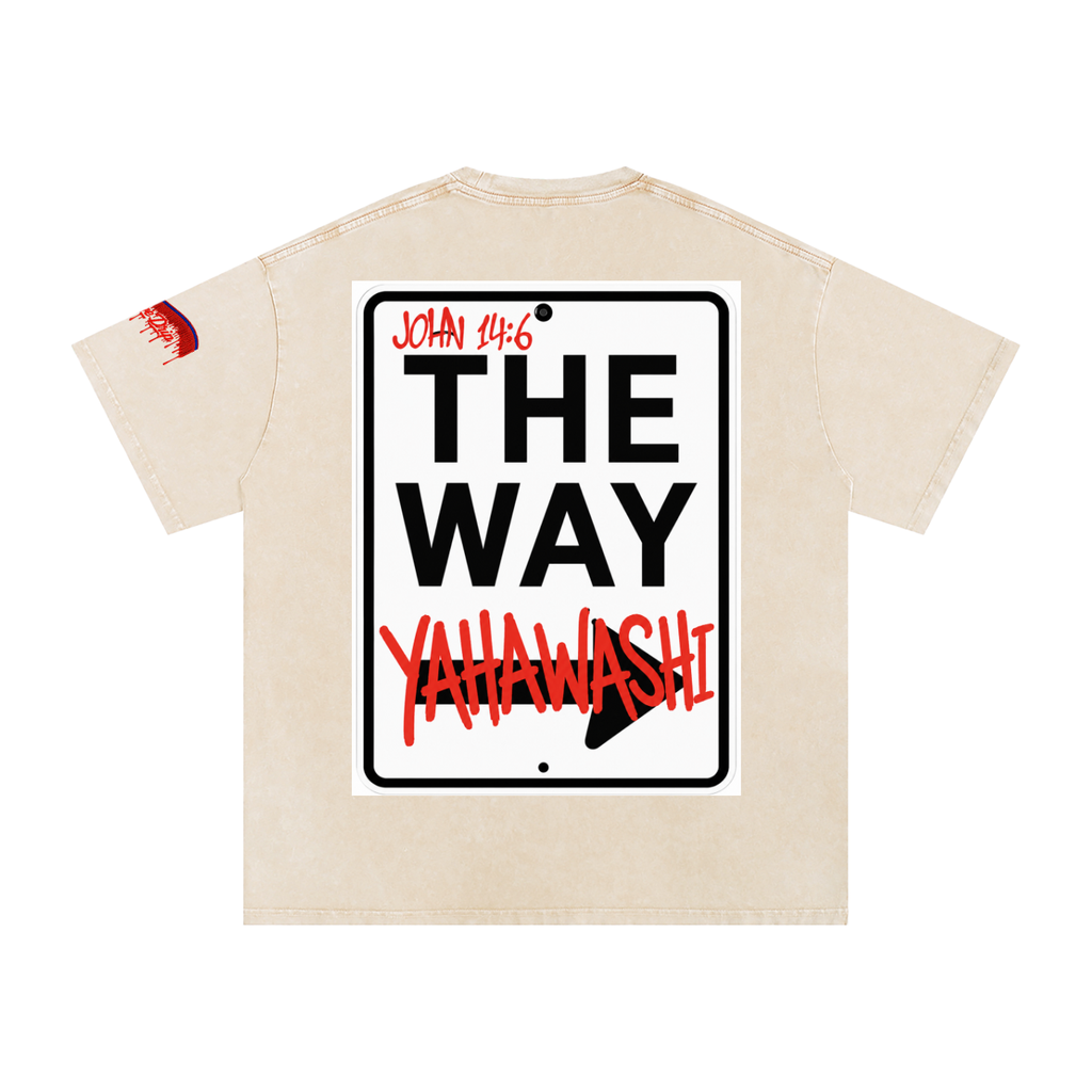 "The Way Tee" Snow Washed Oversized Cotton T-Shirt