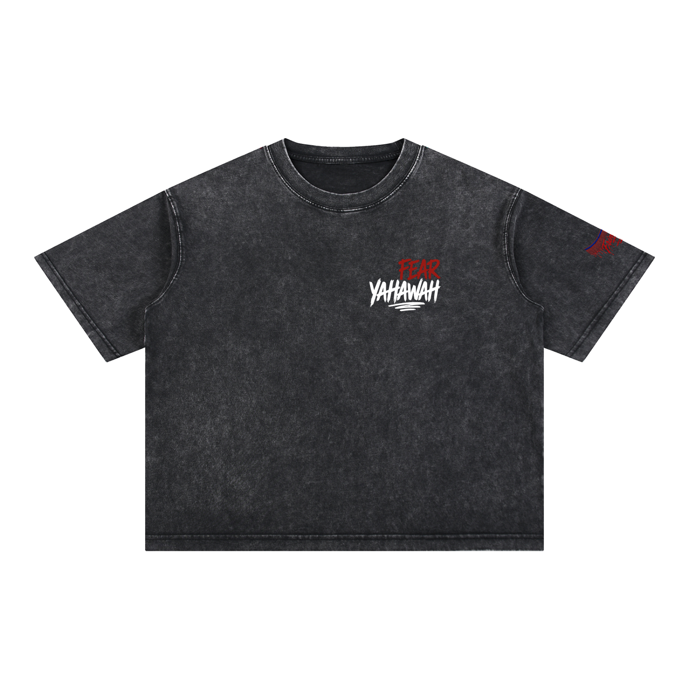 "Ahchyawath Fear Yahawah" Mineral Wash Boxy Cotton T-Shirt