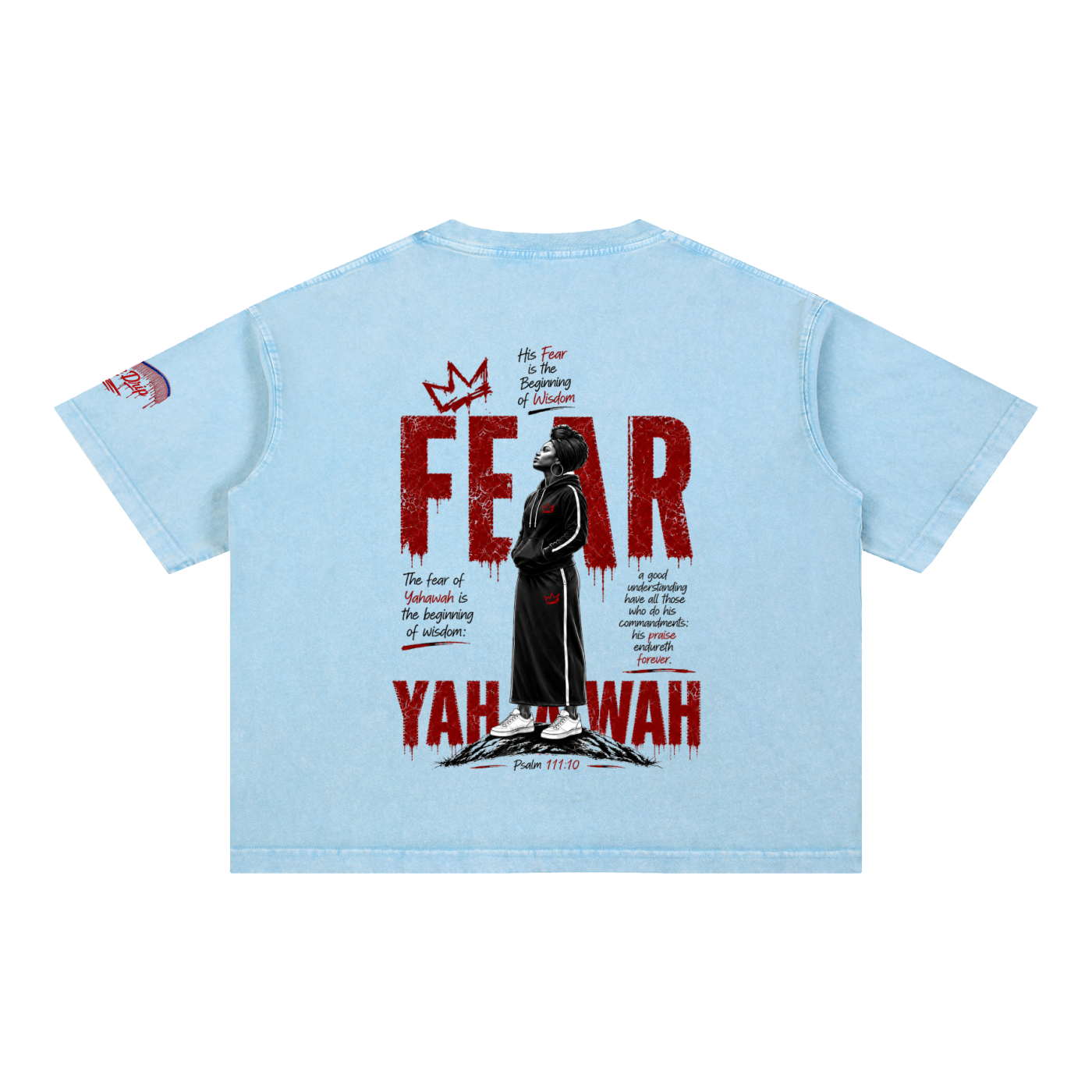 "Ahchyawath Fear Yahawah" Mineral Wash Boxy Cotton T-Shirt