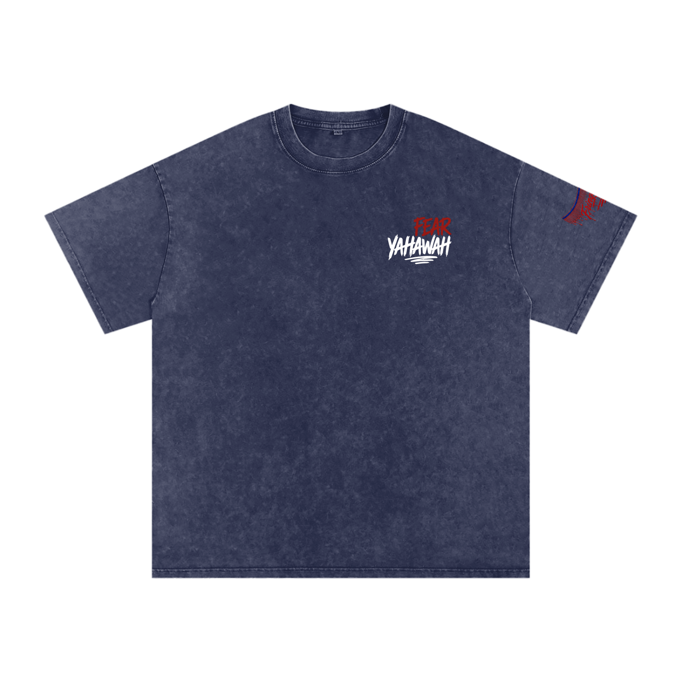 "Ahchyam Fear Yahawah Tee" Snow Washed Oversized Cotton T-Shirt