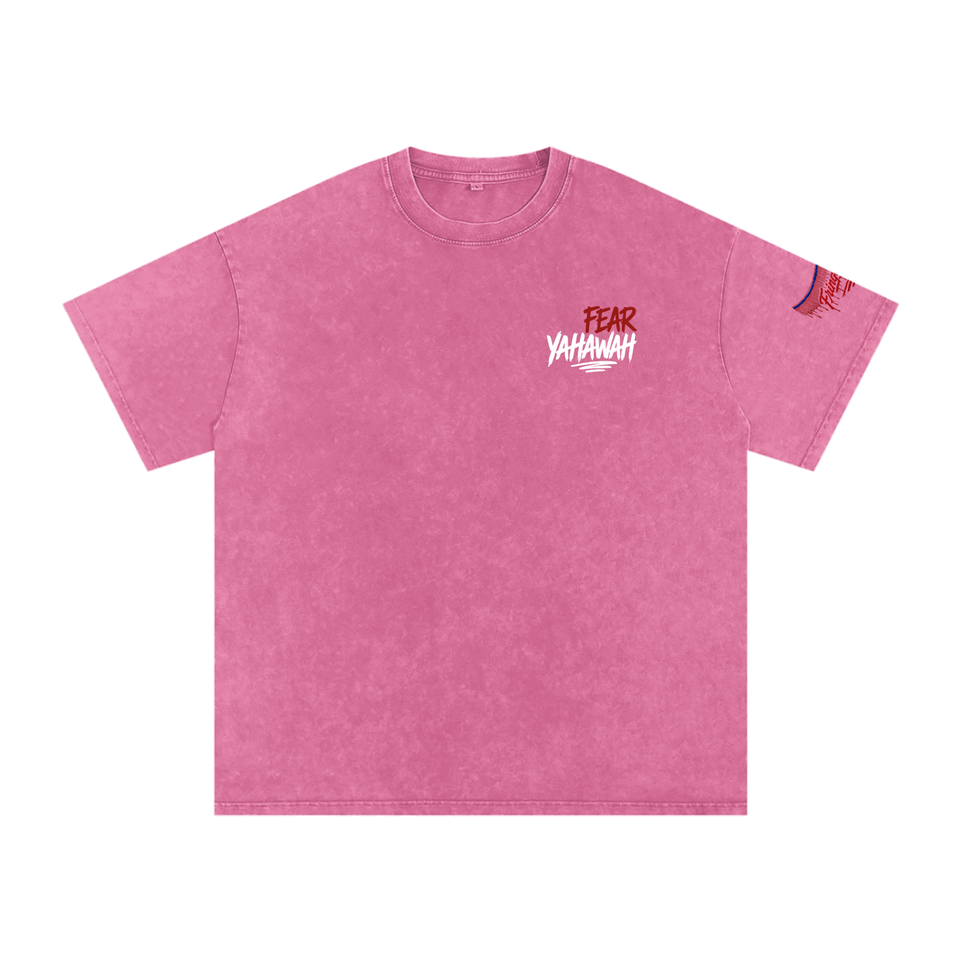 "Ahchyam Fear Yahawah Tee" Snow Washed Oversized Cotton T-Shirt