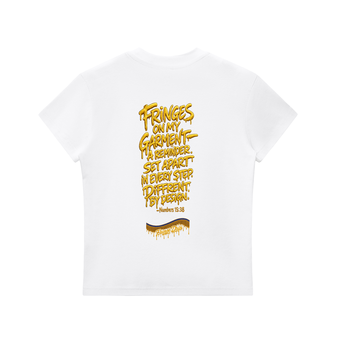 "Women's Fringe Drip Signature Tee" Essential Bodycon Crewneck T-Shirt