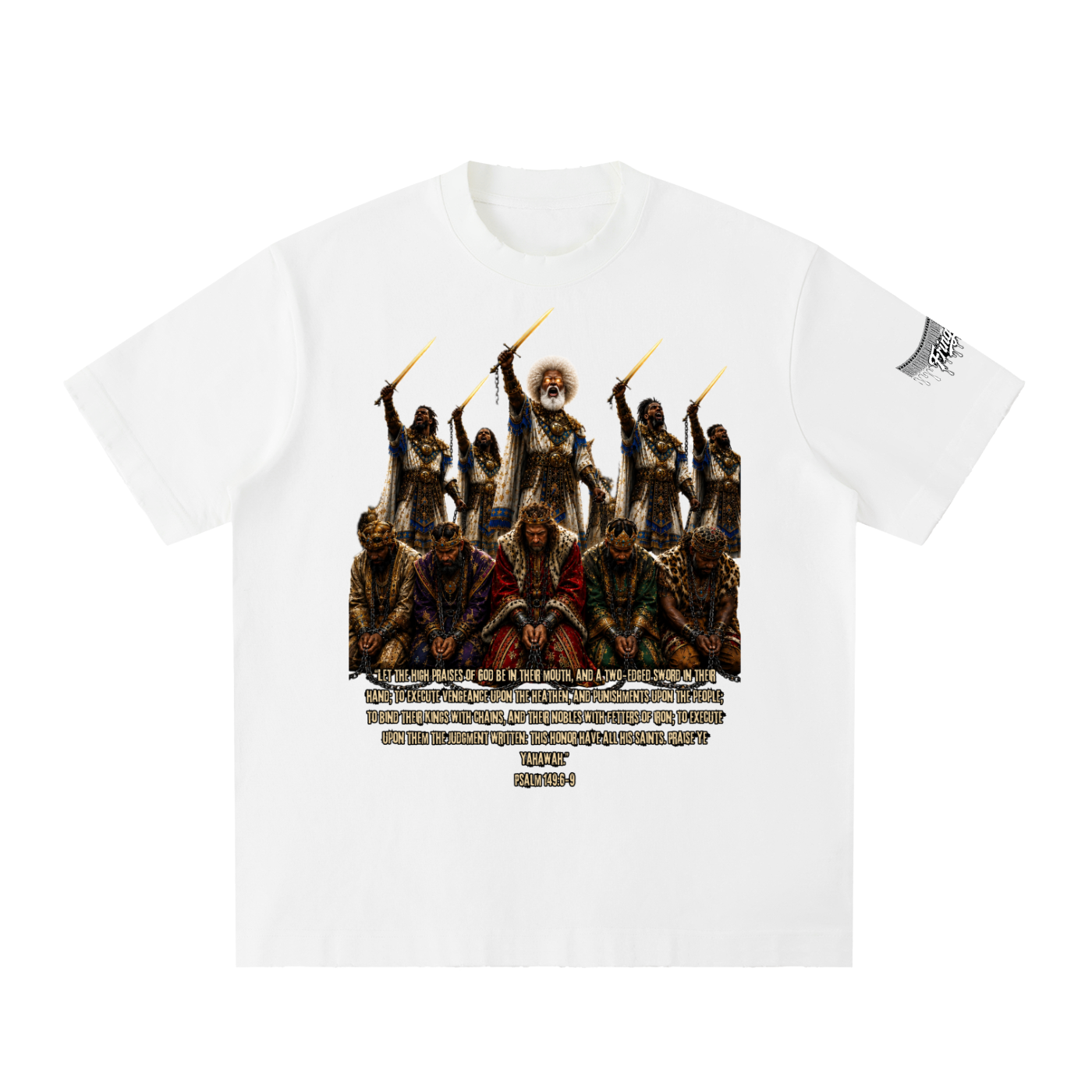 "Psalms 149" Heavyweight Vintage Washed Frayed T-Shirt