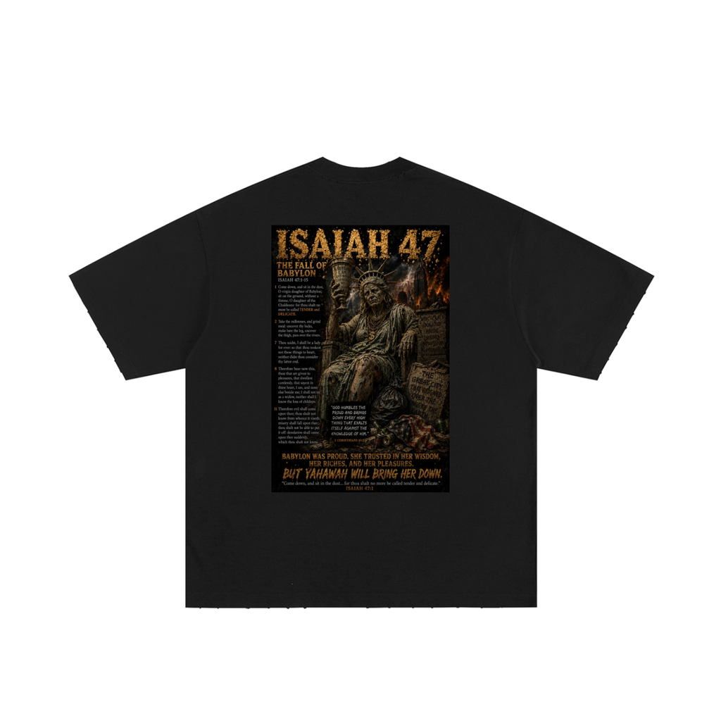 "Mawawath La Babal Tee" Heavyweight Hand-frayed T-Shirt