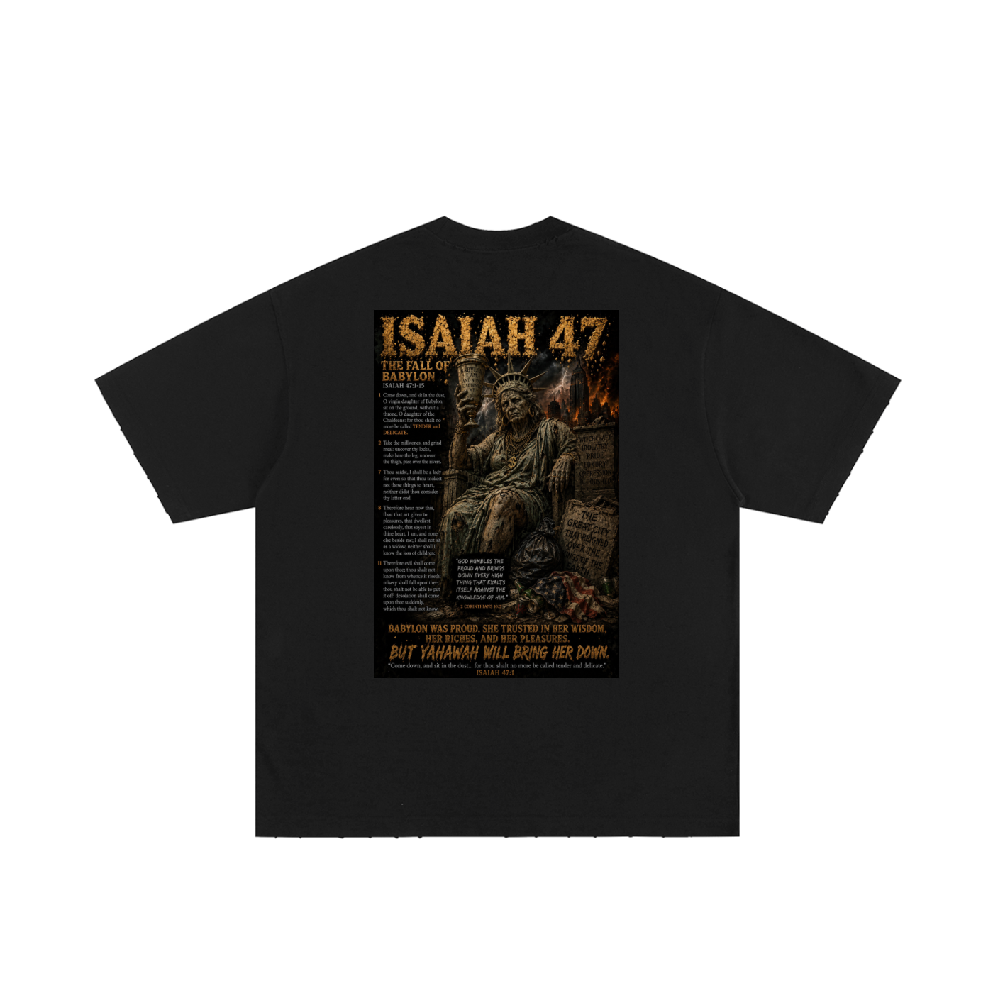 "Mawawath La Babal Tee" Heavyweight Hand-frayed T-Shirt