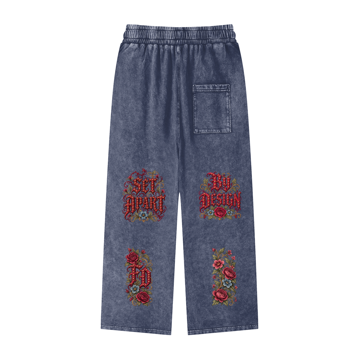 "Fringe Drip Gothic" Snow Washed Straight Leg Pants
