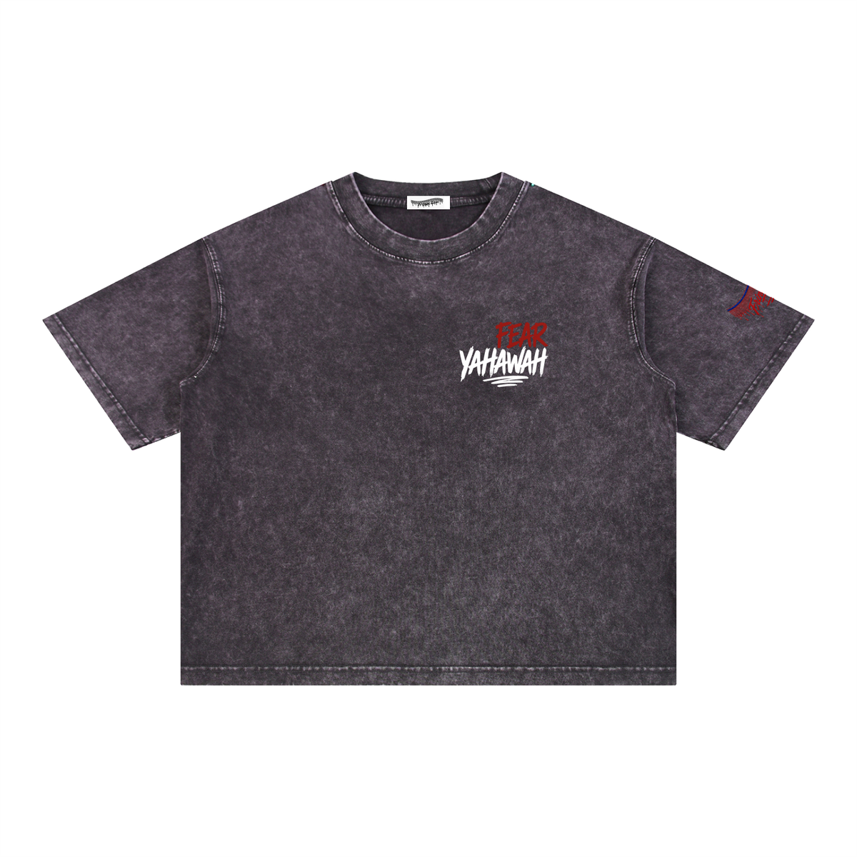 "Woman's Fear Yahawah" Mineral Wash Boxy Cotton T-Shirt